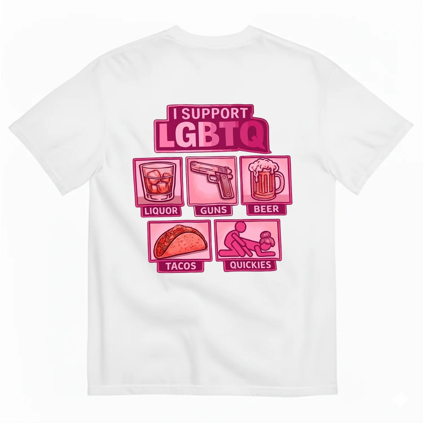 Bold Statement Graphic Tee – I Support LGBTQ Humor Streetwear T-Shirt