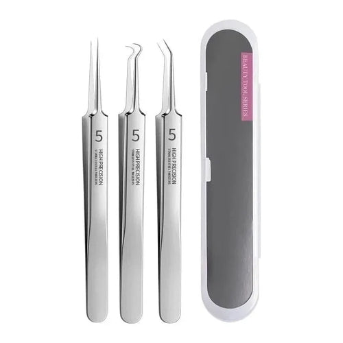 ✨ Precision Blackhead Tweezer Set – 3 Stainless Steel Tip Styles