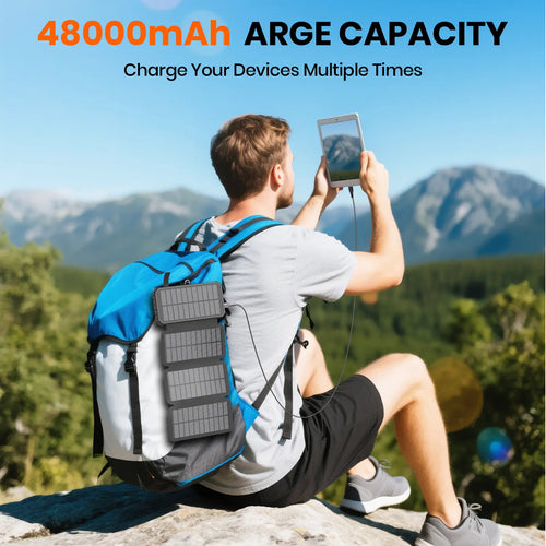 🔋 48000mAh Solar Power Bank – Wireless Portable Charger