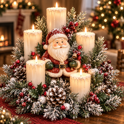 🎅🎄 Christmas Santa Table Centerpiece – Festive Winter Holiday Decor✨
