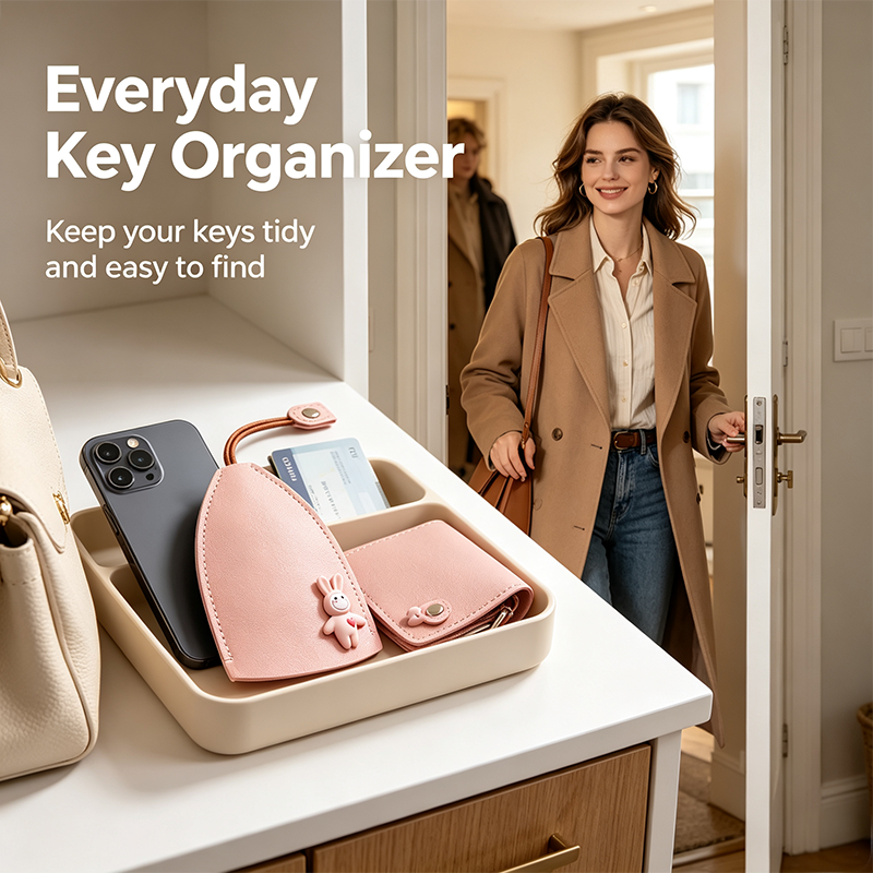 🔑 3-Pack Pull-Out Key Cases – Cute Bunny Protective Key Holders