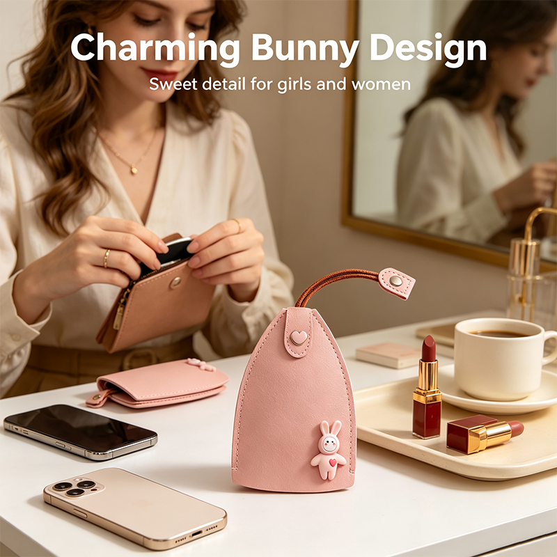 🔑 3-Pack Pull-Out Key Cases – Cute Bunny Protective Key Holders