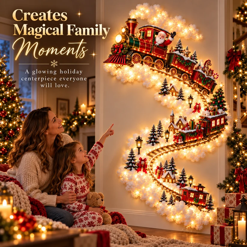 ✨ Christmas Wall Magic Lighted Decoration – Warm Glowing Holiday Wall Display