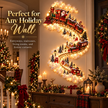 ✨ Christmas Wall Magic Lighted Decoration – Warm Glowing Holiday Wall Display