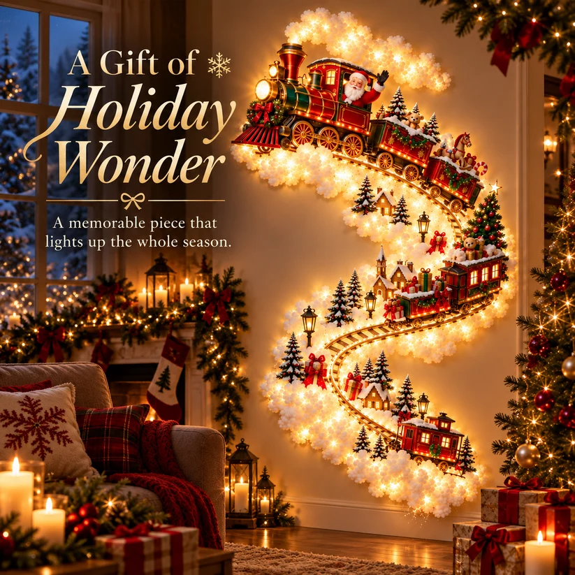 ✨ Christmas Wall Magic Lighted Decoration – Warm Glowing Holiday Wall Display