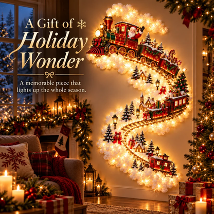 ✨ Christmas Wall Magic Lighted Decoration – Warm Glowing Holiday Wall Display