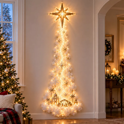 ✨ Christmas Wall Magic Lighted Decoration – Warm Glowing Holiday Wall Display