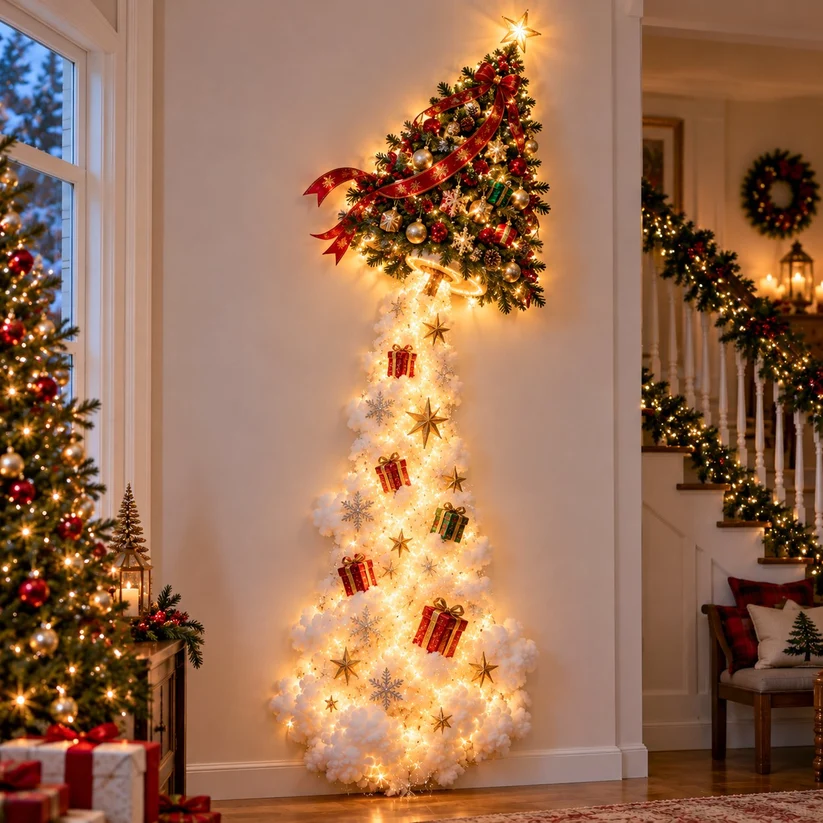 ✨ Christmas Wall Magic Lighted Decoration – Warm Glowing Holiday Wall Display