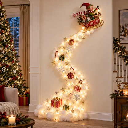 ✨ Christmas Wall Magic Lighted Decoration – Warm Glowing Holiday Wall Display