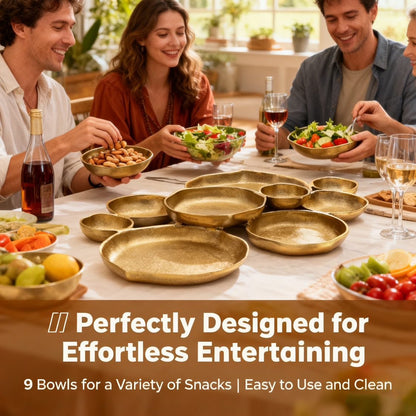 🔥 Limited-Time Sale🔥🍽️ Cluster Accent Bowls – Shiny Gold Snack & Appetizer Serving Dish