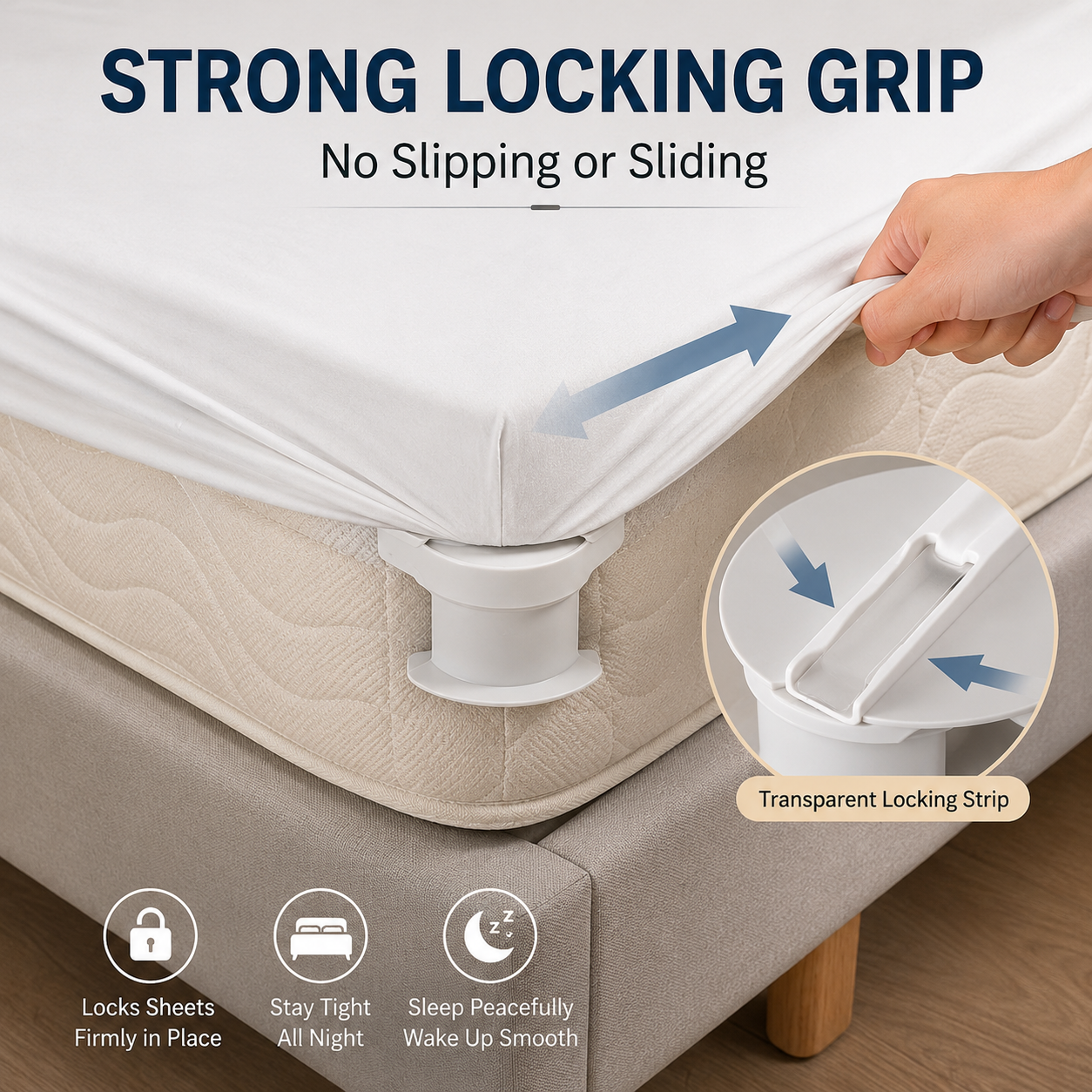 🛏️ 4PCS Invisible Bed Sheet Holders – Keep Sheets Tight & Wrinkle-Free
