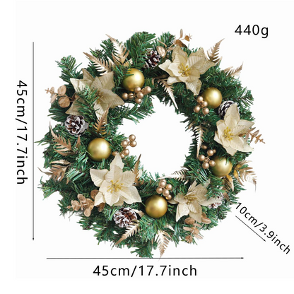 🎄 17.7" Christmas Wreath – Instant Holiday Magic for Your Home