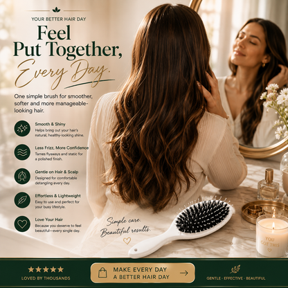 💚 Viral Detangling Hair Brush – Gentle, Smooth & Frizz-Free Hair
