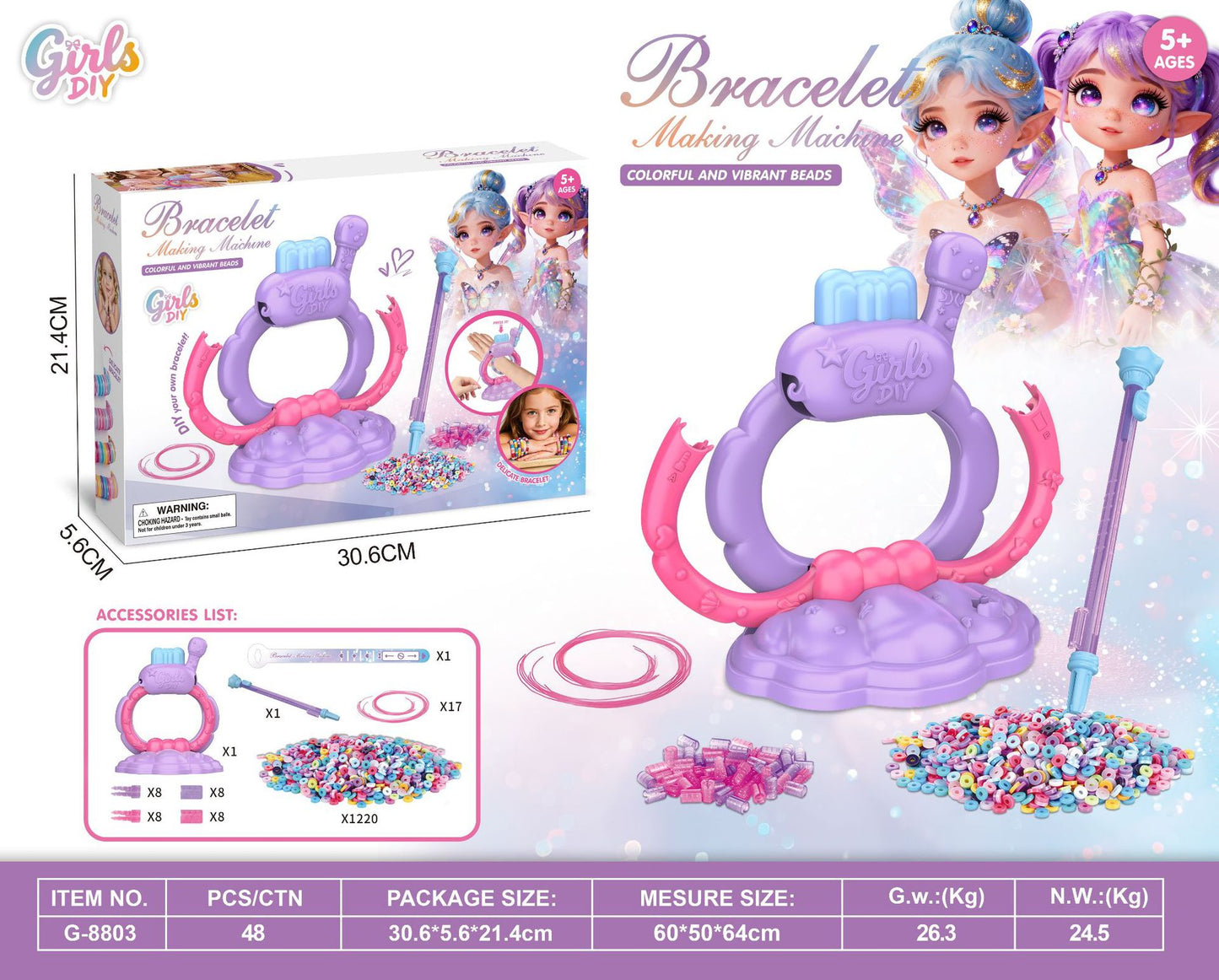💖 Cool Maker Bracelet Maker Kit – DIY Friendship Bracelet Machine with 1200+ Colorful Beads | Creative Jewelry Craft Gift for Girls 5+