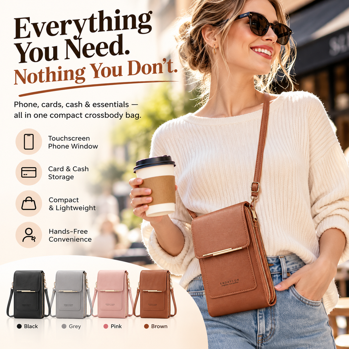 Touchscreen Crossbody Phone Bag – Wallet & Purse in One