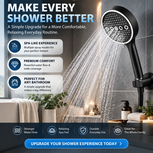 🚿 50% OFF 6-Mode High-Pressure Handheld Shower Head – Spa-Like Comfort at Home