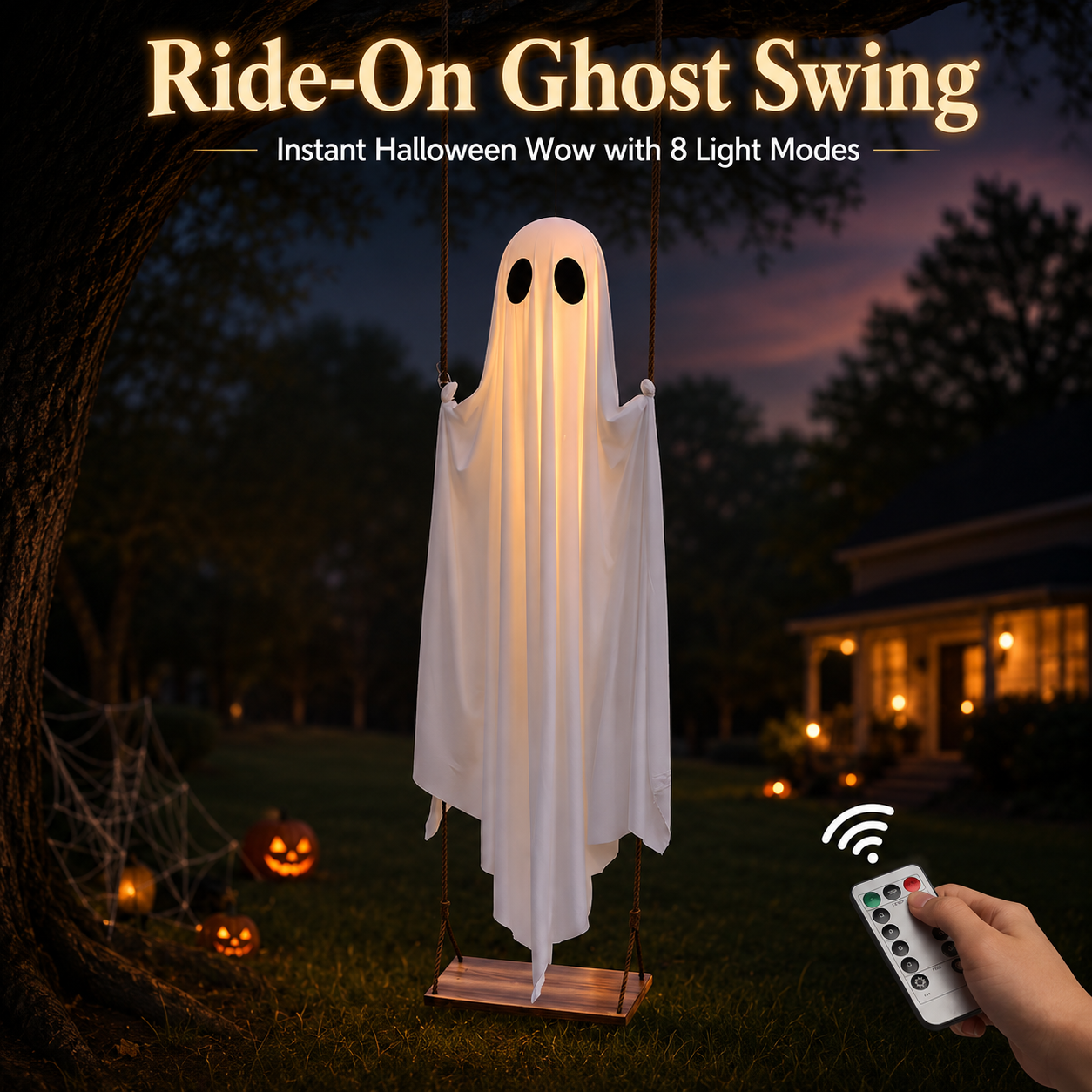 Premium Ride-On Ghost Halloween Decoration