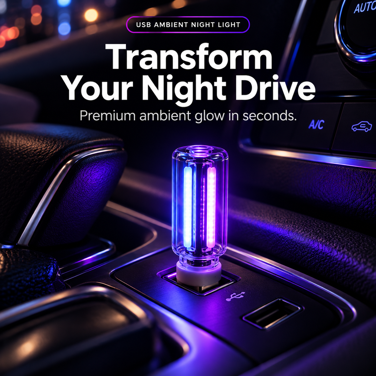 ✨ 3-Pack Car USB Ambient Night Lights – Touch Control LED Interior Upgrade