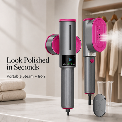 🔥 Portable Steam Iron for Clothes – 15s Fast Heat-Up, Powerful Wrinkle Remover & Travel Garment Steamer