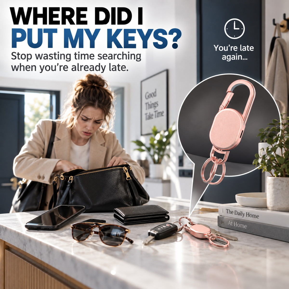 📱 Find My Keychain Tracker – Smart Anti-Lost Key Holder for Keys, Bags & Luggage
