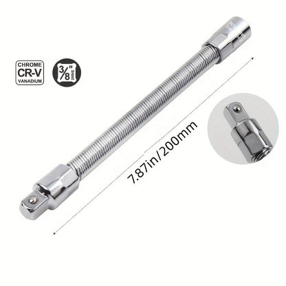 Flexible Socket Extension Set 3PCS – 1/4" 3/8" 1/2" CR-V Steel Bendable Wrench Adapter for Deep Engine & Car Repair