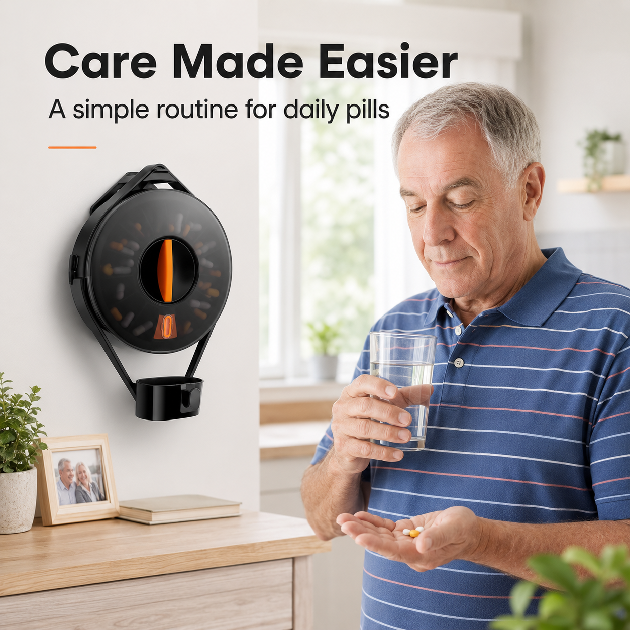 Fullicon Pill Dispenser with 14 Large Compartments and Child-Proof Lock