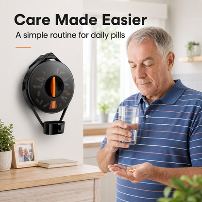 Fullicon Pill Dispenser with 14 Large Compartments and Child-Proof Lock