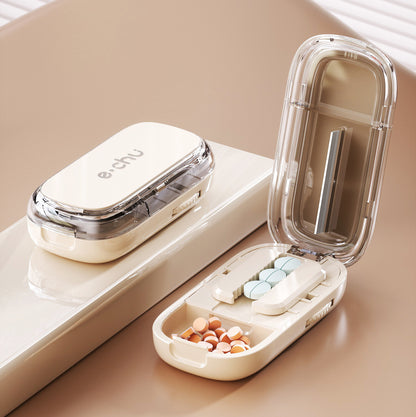 💊 Precision 3-in-1 Pill Cutter & Organizer | Perfect 1/2, 1/3 & 1/4 Doses