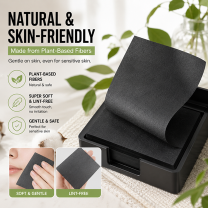 🌱Plant-Based Oil Absorbing Sheets – Matte Finish, 450Ct + 2 Refills