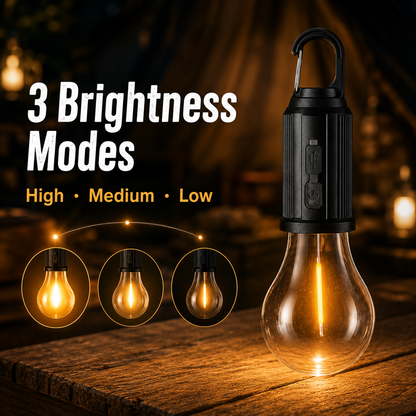 ☀️Rechargeable Solar LED Light Bulbs with Waterproof Clip Hook, Solar Outdoor Lights, Portable Camping Gear for Hiking & Emergency Use