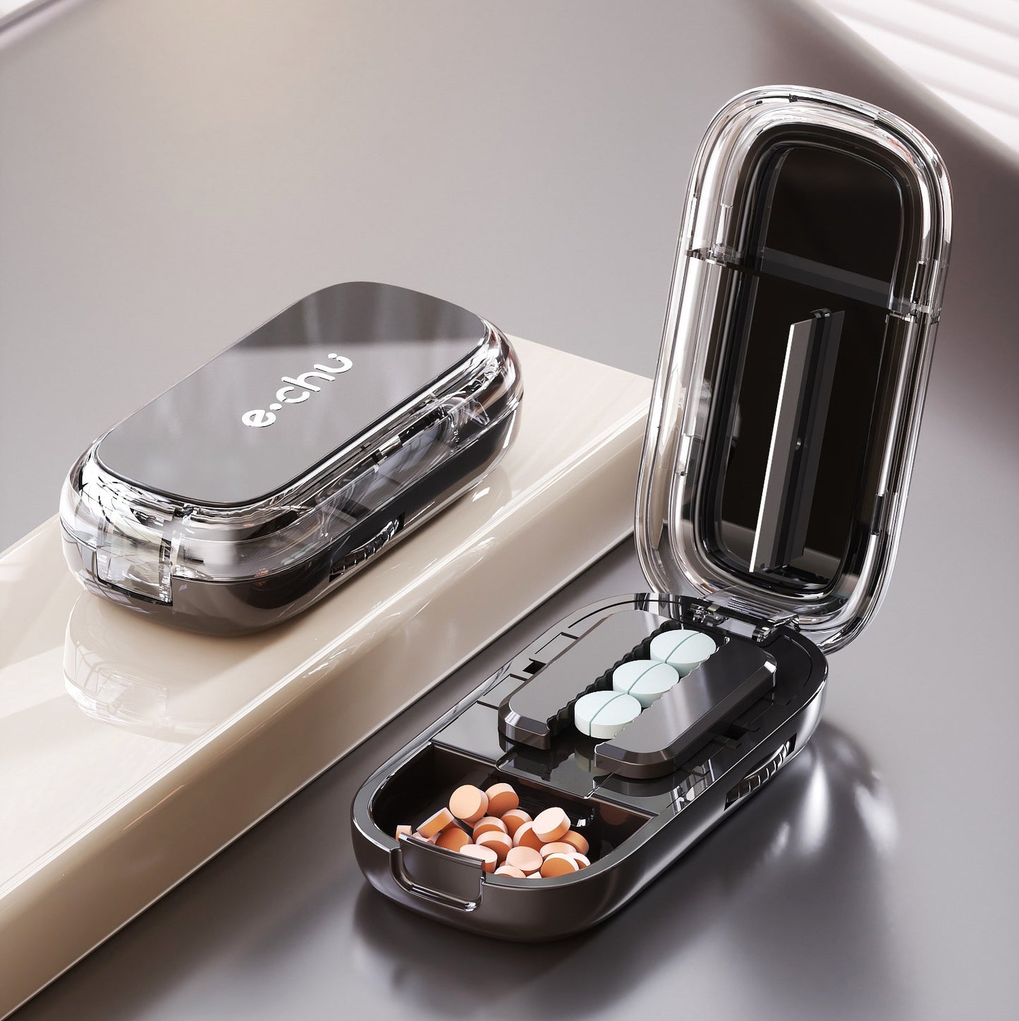 💊 Precision 3-in-1 Pill Cutter & Organizer | Perfect 1/2, 1/3 & 1/4 Doses