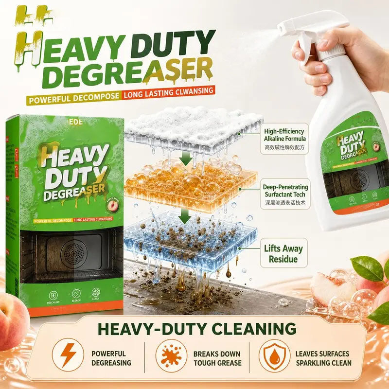 🍑 Heavy Duty Grease Remover Spray – Effortless Kitchen Cleaning