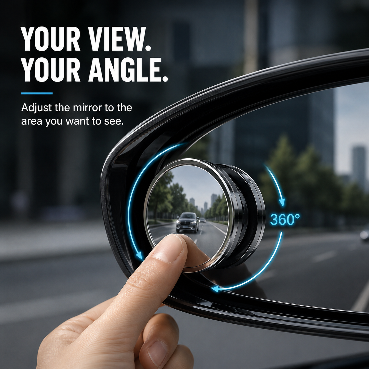 🚗 2-Pack 360° Adjustable Blind Spot Mirrors – Wide-Angle HD Car Side Mirror