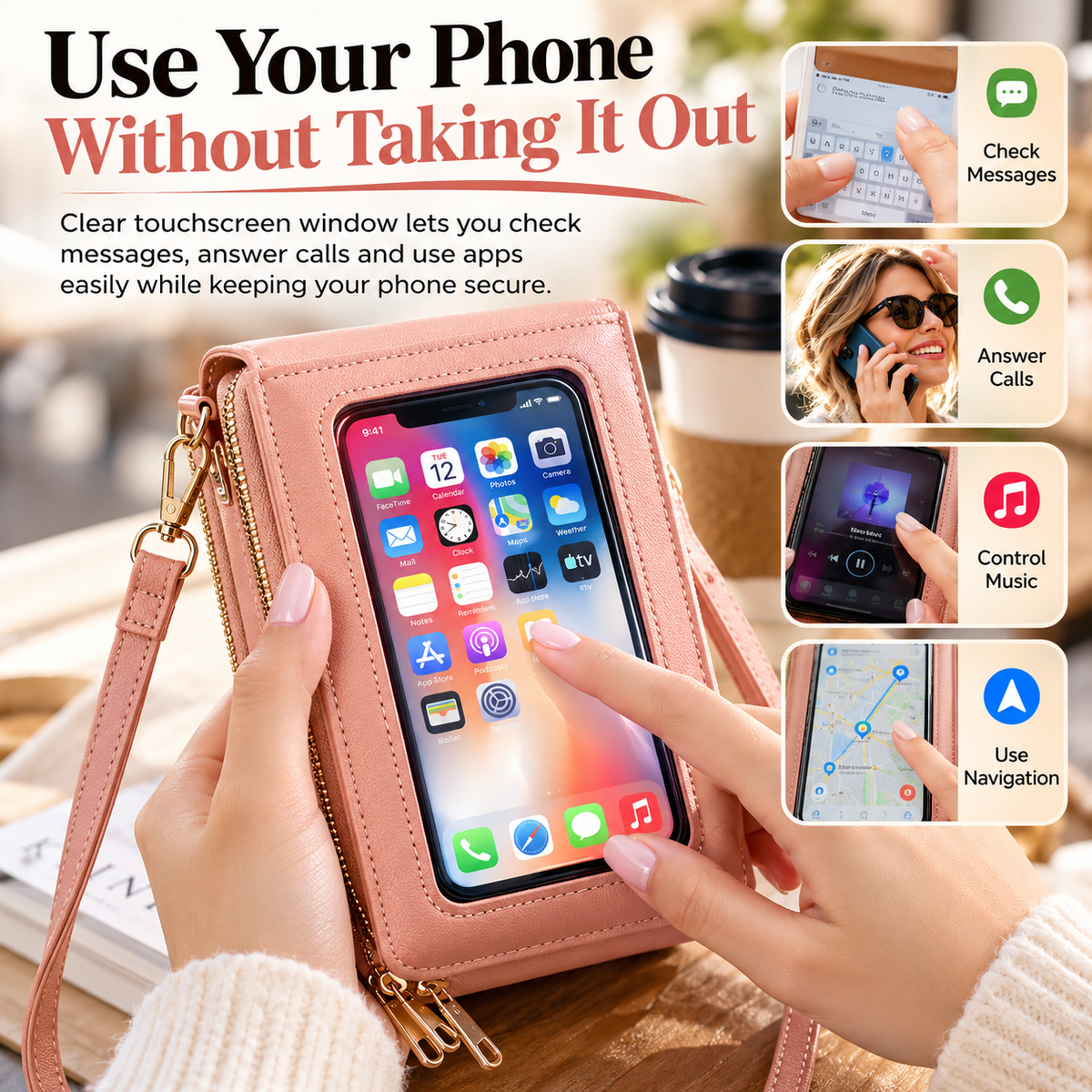 Touchscreen Crossbody Phone Bag – Wallet & Purse in One