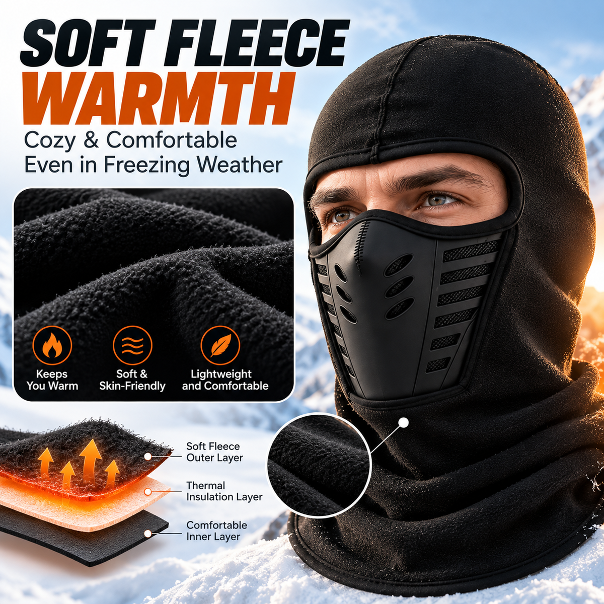 ❄️ Winter Thermal Balaclava – Windproof Full Face Mask for Outdoor Activities