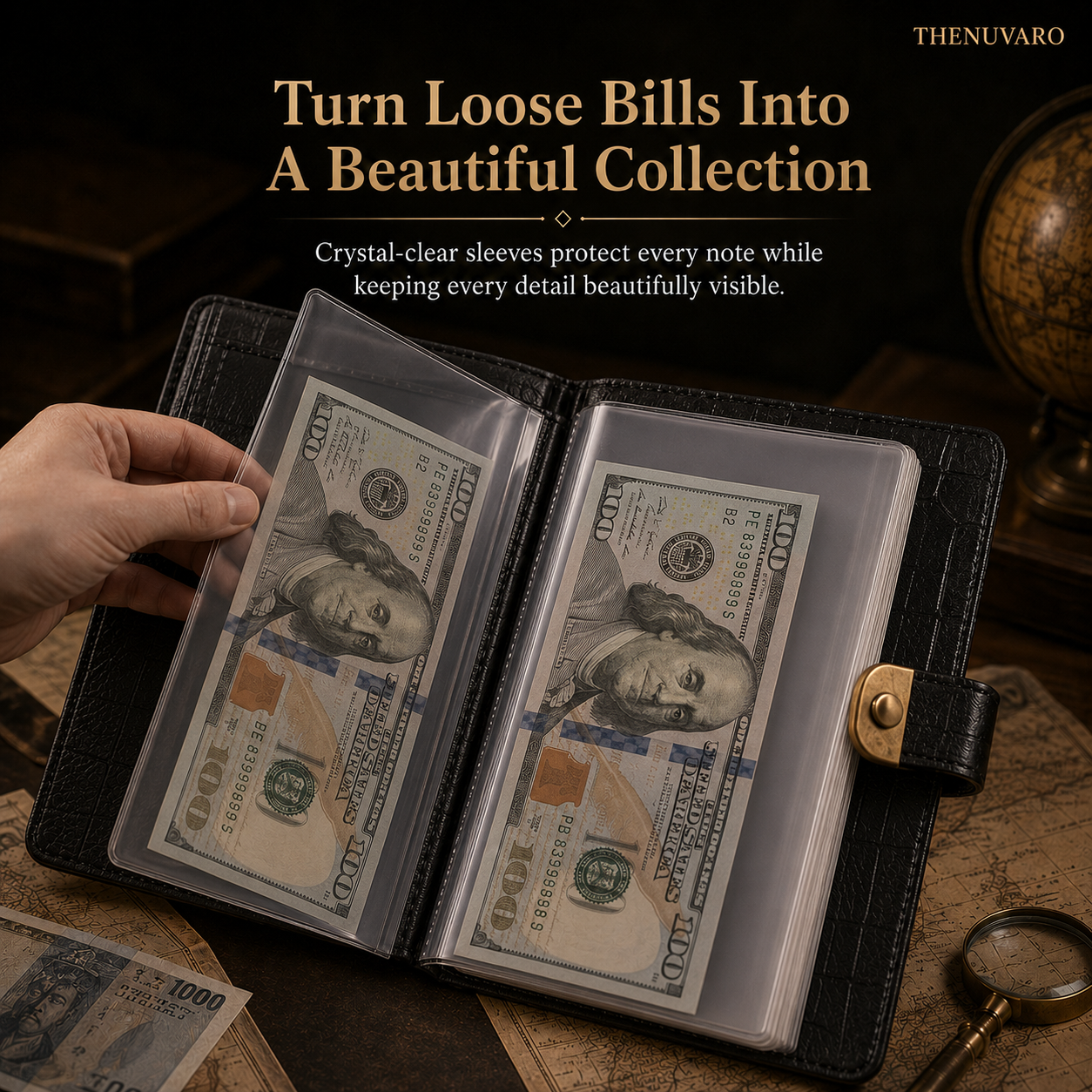 💵 Banknote Collection Book – Preserve Your Currency Stories with a Secure Locking Album