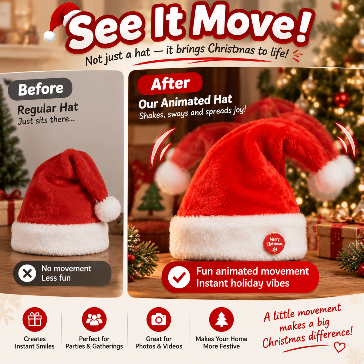 🎅 🔥 50% OFF Today — The Funniest Christmas Hat Everyone Will Notice This Holiday