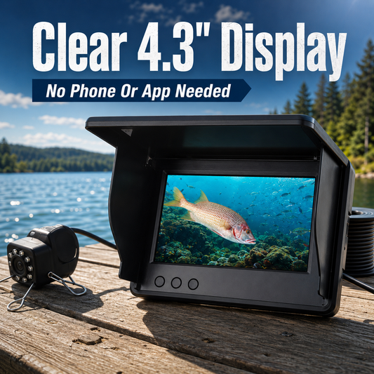 🎣 4.3" HD Underwater Fishing Camera – Live View Fish Finder for Lake, Boat & Ice Fishing