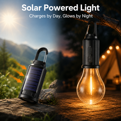 ☀️Rechargeable Solar LED Light Bulbs with Waterproof Clip Hook, Solar Outdoor Lights, Portable Camping Gear for Hiking & Emergency Use