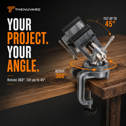 🔧 360° Rotating Bench Vise – Multi-Angle Clamp for DIY & Woodworking