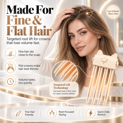 ✨ Instant Root Lift Volumizer Clip – Heated Hair Volume Styler for Fuller, Bouncy Hair