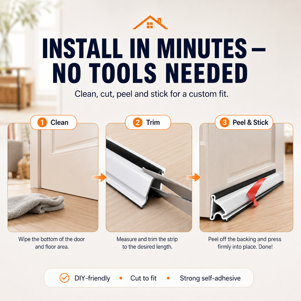 ❄️ Stop Cold Drafts From Entering Your Home – Triple Seal Door Weather Strip