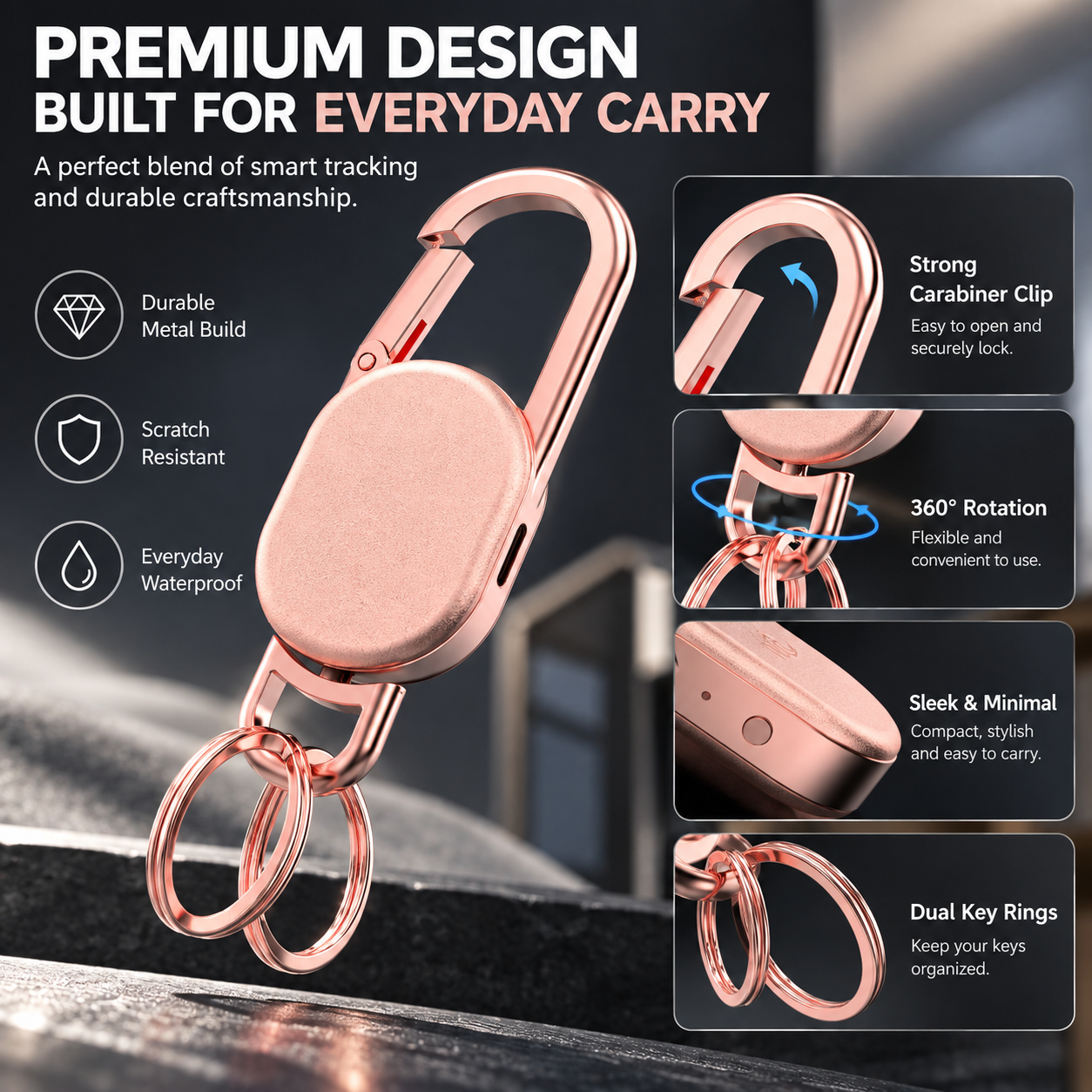📱 Find My Keychain Tracker – Smart Anti-Lost Key Holder for Keys, Bags & Luggage
