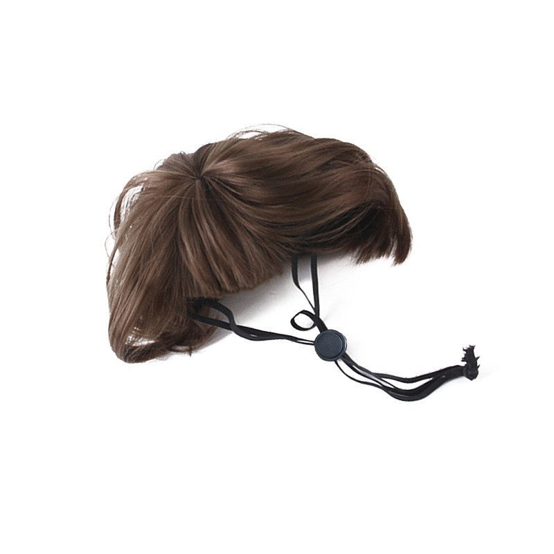Cute Short Hair Wig Pet Headband, Funny Pet Wig Hair Accessories for Dogs & Cats