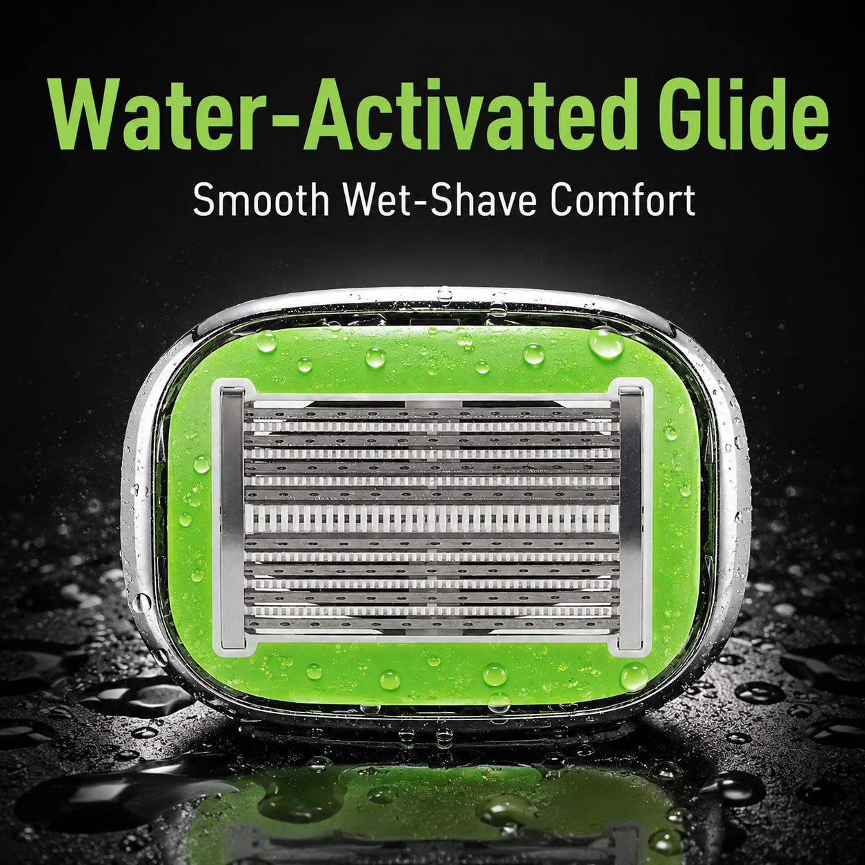 Dual-Direction 8-Blade Head Shaver Replacement Cartridge – Fast & Smooth Wet Shaving for Scalp and Body