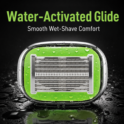 Dual-Direction 8-Blade Head Shaver Replacement Cartridge – Fast & Smooth Wet Shaving for Scalp and Body