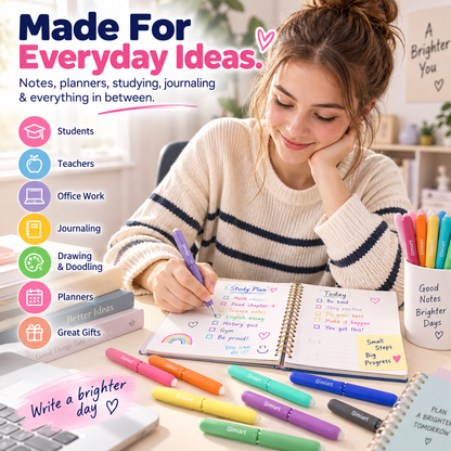 9-Color Erasable Gel Pens Set – Quick-Dry 0.6mm Pens with Built-In Eraser