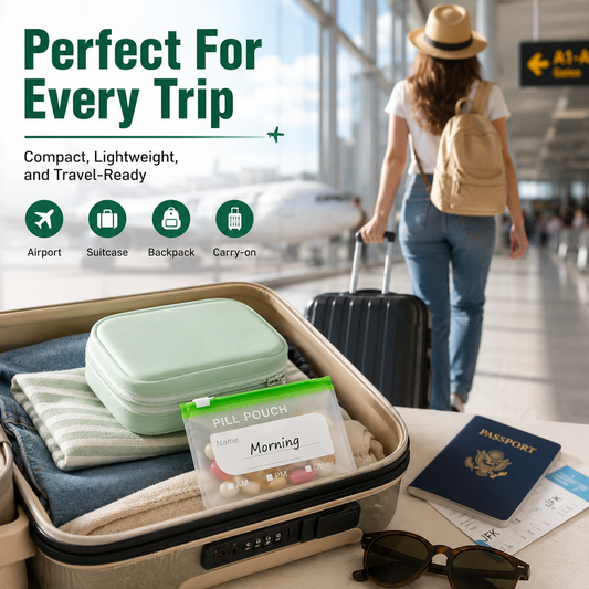 🔥 New 14-Day Travel Pill Organizer – Portable Weekly Medicine & Vitamin Storage Case