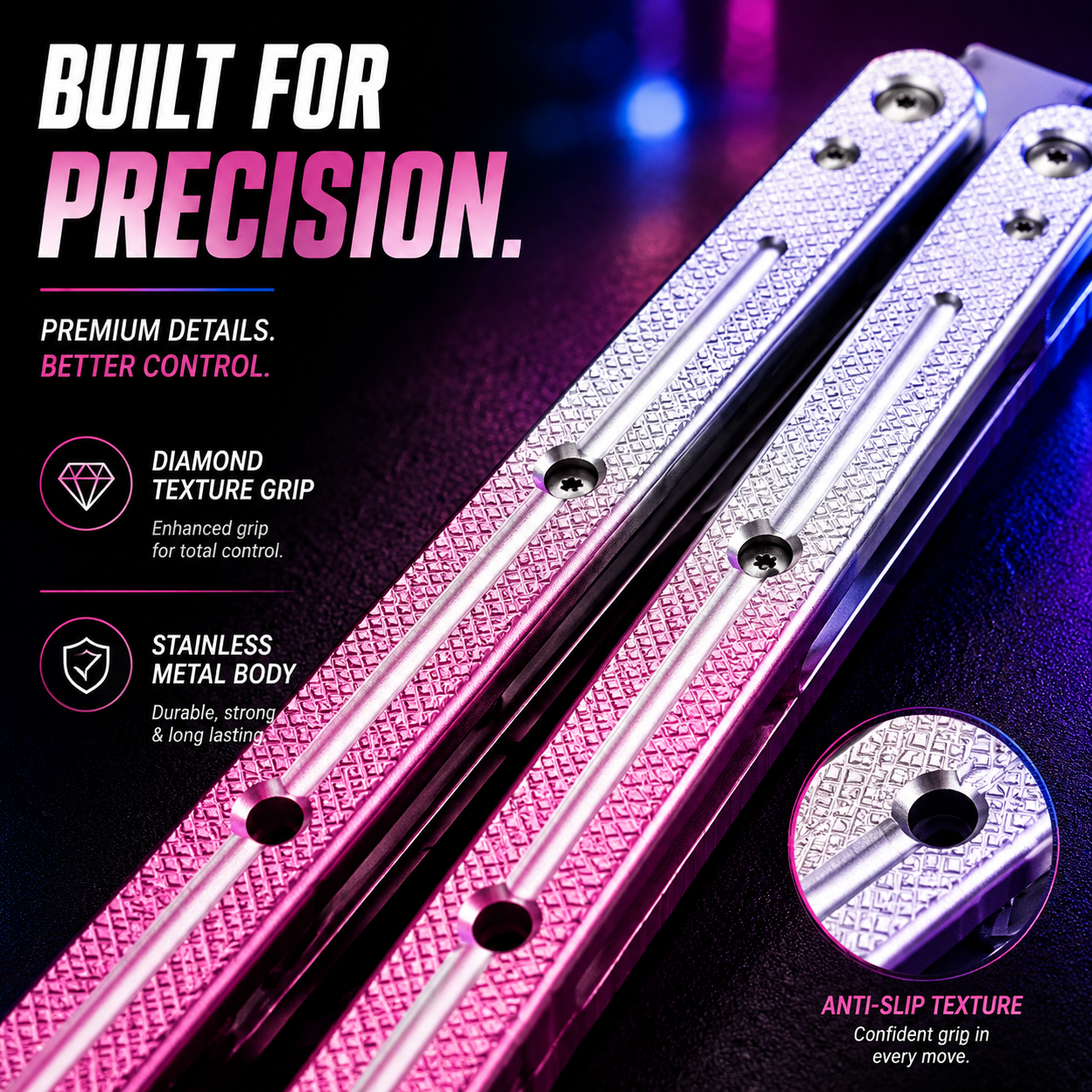 SEA MONSTER CLONE Balisong, Foldable Lightweight Aluminum Alloy Handle