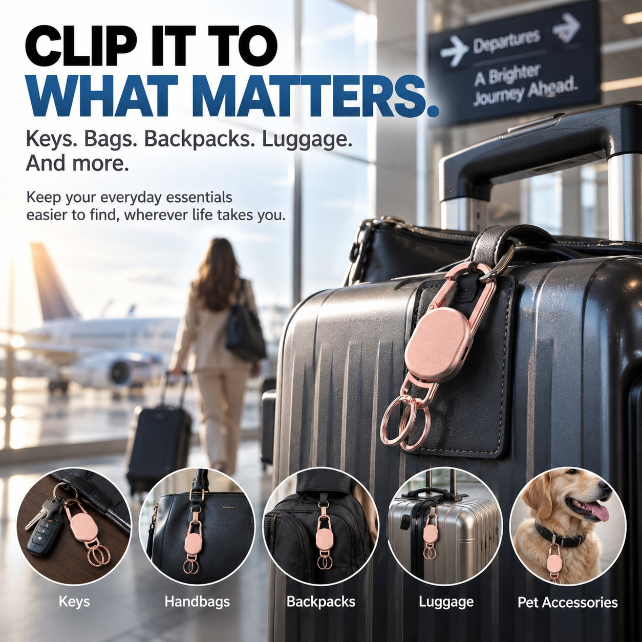📱 Find My Keychain Tracker – Smart Anti-Lost Key Holder for Keys, Bags & Luggage